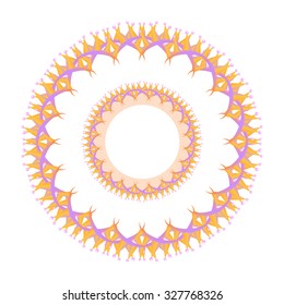 Vector abstract mandala with colorful geometric elements. Abstract circle ornament.