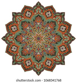 Vector abstract mandala. Design element. Oriental elegant ornament.