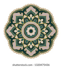 Vector abstract mandala. Design element. Oriental elegant ornament.