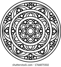 ilustración de mandala abstracta vectorial. Ornamento de Mandala redonda