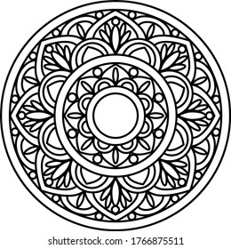 vector abstract mandala illustration. Round mandala ornament