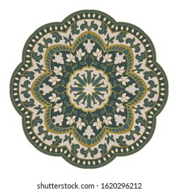 Vector abstract mandala. Indian design element. Oriental elegant ornament.
