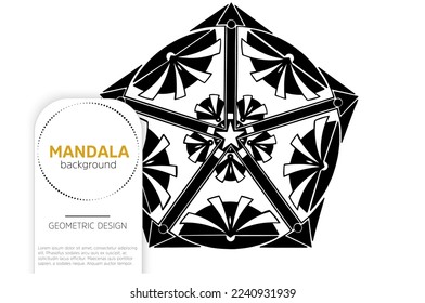 Vector Resumen Mandala Ornate Star cinco puntos blanco y negro Perfecto para colorear páginas del libro diseño de papel de pared camisa de regalo tarjeta de saludo patrón de encaje y tatuaje