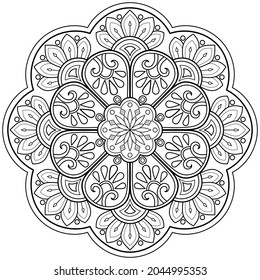 Vector abstract mandala pattern. Art on the wall. Design for a wallpaper Paint shirt and tile Sticker Design, coloring book Lace pattern The tattoo. Decorative circle ornament in ethnic oriental style