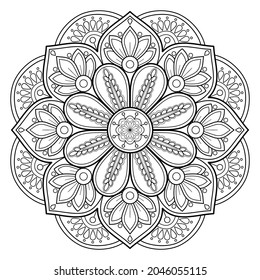 Vector abstract mandala pattern. Art on the wall. Design for a wallpaper Paint shirt and tile Sticker Design, coloring book Lace pattern The tattoo. Decorative circle ornament in ethnic oriental style