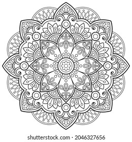 Vector abstract mandala pattern. Art on the wall. Design for a wallpaper Paint shirt and tile Sticker Design, coloring book Lace pattern The tattoo. Decorative circle ornament in ethnic oriental style