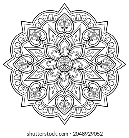 Vector abstract mandala pattern. Art on the wall. Design for a wallpaper Paint shirt and tile Sticker Design, coloring book Lace pattern The tattoo. Decorative circle ornament in ethnic oriental style