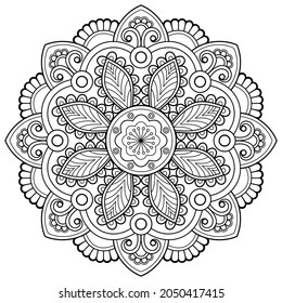 Vector abstract mandala pattern. Art on the wall. Design for a wallpaper Paint shirt and tile Sticker Design, coloring book Lace pattern The tattoo. Decorative circle ornament in ethnic oriental style