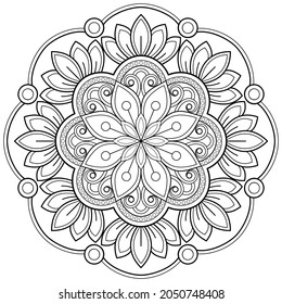 Vector abstract mandala pattern. Art on the wall. Design for a wallpaper Paint shirt and tile Sticker Design, coloring book Lace pattern The tattoo. Decorative circle ornament in ethnic oriental style