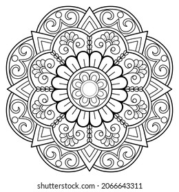 Vector abstract mandala pattern. Art on the wall. Coloring book Lace pattern The tattoo. Design for a wallpaper Paint shirt and tile Sticker Design, Decorative circle ornament in ethnic oriental style