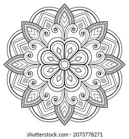 Vector abstract mandala pattern. Art on the wall. Coloring book Lace pattern The tattoo. Design for a wallpaper Paint shirt and tile Sticker Design, Decorative circle ornament in ethnic oriental style