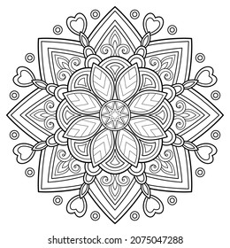 Vector abstract mandala pattern. Art on the wall. Coloring book Lace pattern The tattoo. Design for a wallpaper Paint shirt and tile Sticker Design, Decorative circle ornament in ethnic oriental style