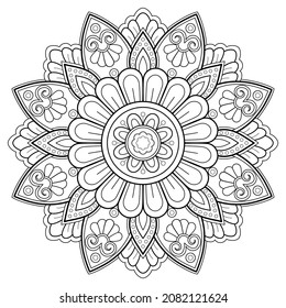 Vector abstract mandala pattern. Art on the wall. Coloring book Lace pattern The tattoo. Design for a wallpaper Paint shirt and tile Sticker Design, Decorative circle ornament in ethnic oriental style