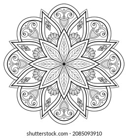 Vector abstract mandala pattern. Art on the wall. Coloring book Lace pattern The tattoo. Design for a wallpaper Paint shirt and tile Sticker Design, Decorative circle ornament in ethnic oriental style