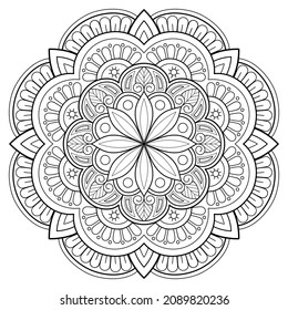 Vector abstract mandala pattern. Art on the wall. Coloring book Lace pattern The tattoo. Design for a wallpaper Paint shirt and tile Sticker Design, Decorative circle ornament in ethnic oriental style
