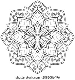 Vector abstract mandala pattern. Art on the wall. Coloring book Lace pattern The tattoo. Design for a wallpaper Paint shirt and tile Sticker Design, Decorative circle ornament in ethnic oriental style