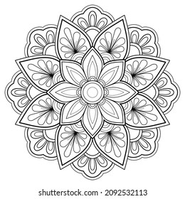 Vector abstract mandala pattern. Art on the wall. Coloring book Lace pattern The tattoo. Design for a wallpaper Paint shirt and tile Sticker Design, Decorative circle ornament in ethnic oriental style