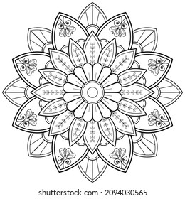 Vector abstract mandala pattern. Art on the wall. Coloring book Lace pattern The tattoo. Design for a wallpaper Paint shirt and tile Sticker Design, Decorative circle ornament in ethnic oriental style