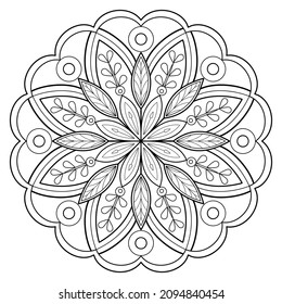 Vector abstract mandala pattern. Art on the wall. Coloring book Lace pattern The tattoo. Design for a wallpaper Paint shirt and tile Sticker Design, Decorative circle ornament in ethnic oriental style