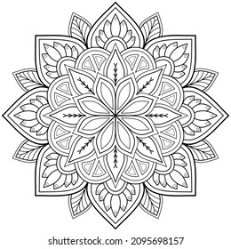 Vector abstract mandala pattern. Art on the wall. Coloring book Lace pattern The tattoo. Design for a wallpaper Paint shirt and tile Sticker Design, Decorative circle ornament in ethnic oriental style