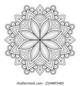 Patrón de mandala abstracta del vector. Arte en la pared. Libro de Colores Patrón de encaje El tatuaje. Diseño de papel pintado Camisa y azulejos Diseño de pegatinas, adorno de círculo decorativo de estilo oriental étnico