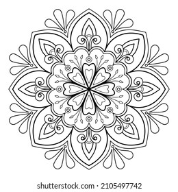 Vector abstract mandala pattern. Art on the wall. Coloring book Lace pattern The tattoo. Design for a wallpaper Paint shirt and tile Sticker Design, Decorative circle ornament in ethnic oriental style