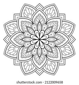 Vector abstract mandala pattern. Art on the wall. Coloring book Lace pattern The tattoo. Design for a wallpaper Paint shirt and tile Sticker Design, Decorative circle ornament in ethnic oriental style