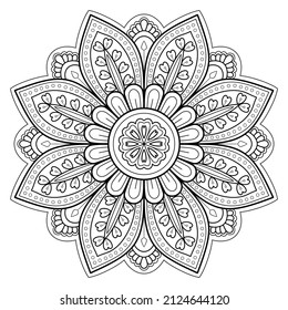 Vector abstract mandala pattern. Art on the wall. Coloring book Lace pattern The tattoo. Design for a wallpaper Paint shirt and tile Sticker Design, Decorative circle ornament in ethnic oriental style