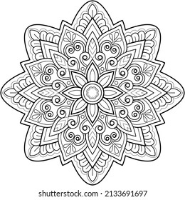 Vector abstract mandala pattern. Art on the wall. Coloring book Lace pattern The tattoo. Design for a wallpaper Paint shirt and tile Sticker Design, Decorative circle ornament in ethnic oriental style