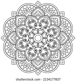 Vector abstract mandala pattern. Art on the wall. Coloring book Lace pattern The tattoo. Design for a wallpaper Paint shirt and tile Sticker Design, Decorative circle ornament in ethnic oriental style