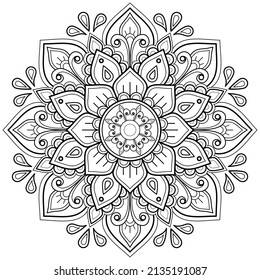 Vector abstract mandala pattern. Art on the wall. Coloring book Lace pattern The tattoo. Design for a wallpaper Paint shirt and tile Sticker Design, Decorative circle ornament in ethnic oriental style