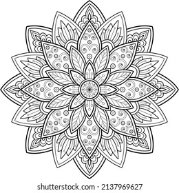 Vector abstract mandala pattern. Art on the wall. Coloring book Lace pattern The tattoo. Design for a wallpaper Paint shirt and tile Sticker Design, Decorative circle ornament in ethnic oriental style