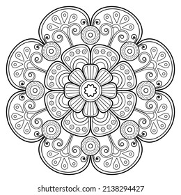 Vector abstract mandala pattern. Art on the wall. Coloring book Lace pattern The tattoo. Design for a wallpaper Paint shirt and tile Sticker Design, Decorative circle ornament in ethnic oriental style