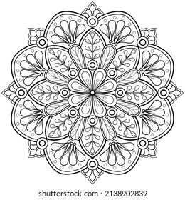 Vector abstract mandala pattern. Art on the wall. Coloring book Lace pattern The tattoo. Design for a wallpaper Paint shirt and tile Sticker Design, Decorative circle ornament in ethnic oriental style