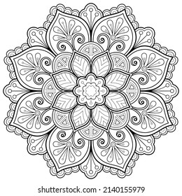 Vector abstract mandala pattern. Art on the wall. Coloring book Lace pattern The tattoo. Design for a wallpaper Paint shirt and tile Sticker Design, Decorative circle ornament in ethnic oriental style