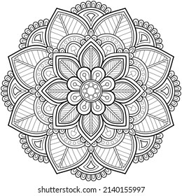 Vector abstract mandala pattern. Art on the wall. Coloring book Lace pattern The tattoo. Design for a wallpaper Paint shirt and tile Sticker Design, Decorative circle ornament in ethnic oriental style