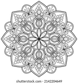 Vector abstract mandala pattern. Art on the wall. Coloring book Lace pattern The tattoo. Design for a wallpaper Paint shirt and tile Sticker Design, Decorative circle ornament in ethnic oriental style