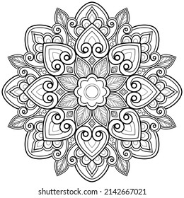 Vector abstract mandala pattern. Art on the wall. Coloring book Lace pattern The tattoo. Design for a wallpaper Paint shirt and tile Sticker Design, Decorative circle ornament in ethnic oriental style