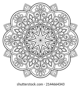 Vector abstract mandala pattern. Art on the wall. Coloring book Lace pattern The tattoo. Design for a wallpaper Paint shirt and tile Sticker Design, Decorative circle ornament in ethnic oriental style