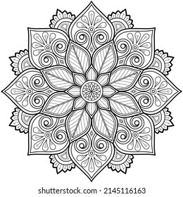 Vector abstract mandala pattern. Art on the wall. Coloring book Lace pattern The tattoo. Design for a wallpaper Paint shirt and tile Sticker Design, Decorative circle ornament in ethnic oriental style