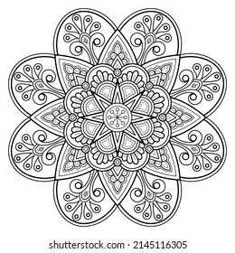 Vector abstract mandala pattern. Art on the wall. Coloring book Lace pattern The tattoo. Design for a wallpaper Paint shirt and tile Sticker Design, Decorative circle ornament in ethnic oriental style