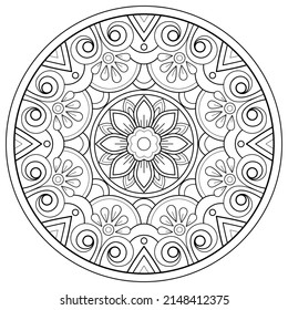 Vector abstract mandala pattern. Art on the wall. Coloring book Lace pattern The tattoo. Design for a wallpaper Paint shirt and tile Sticker Design, Decorative circle ornament in ethnic oriental style