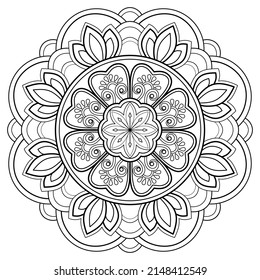 Vector abstract mandala pattern. Art on the wall. Coloring book Lace pattern The tattoo. Design for a wallpaper Paint shirt and tile Sticker Design, Decorative circle ornament in ethnic oriental style