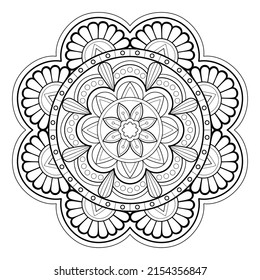 Vector abstract mandala pattern. Art on the wall. Coloring book Lace pattern The tattoo. Design for a wallpaper Paint shirt and tile Sticker Design, Decorative circle ornament in ethnic oriental style