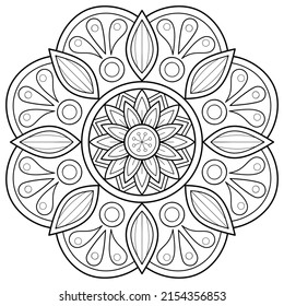 Vector abstract mandala pattern. Art on the wall. Coloring book Lace pattern The tattoo. Design for a wallpaper Paint shirt and tile Sticker Design, Decorative circle ornament in ethnic oriental style