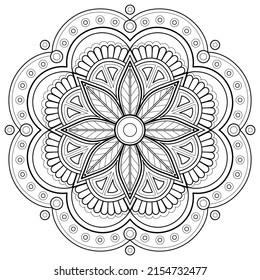 Vector abstract mandala pattern. Art on the wall. Coloring book Lace pattern The tattoo. Design for a wallpaper Paint shirt and tile Sticker Design, Decorative circle ornament in ethnic oriental style