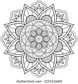 Vector abstract mandala pattern. Art on the wall. Coloring book Lace pattern The tattoo. Design for a wallpaper Paint shirt and tile Sticker Design, Decorative circle ornament in ethnic oriental style