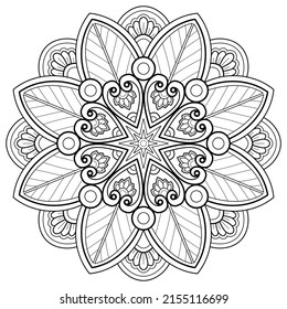 Vector abstract mandala pattern. Art on the wall. Coloring book Lace pattern The tattoo. Design for a wallpaper Paint shirt and tile Sticker Design, Decorative circle ornament in ethnic oriental style