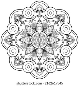 Vector abstract mandala pattern. Art on the wall. Coloring book Lace pattern The tattoo. Design for a wallpaper Paint shirt and tile Sticker Design, Decorative circle ornament in ethnic oriental style