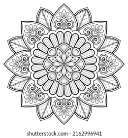 Vector abstract mandala pattern. Art on the wall. Coloring book Lace pattern The tattoo. Design for a wallpaper Paint shirt and tile Sticker Design, Decorative circle ornament in ethnic oriental style